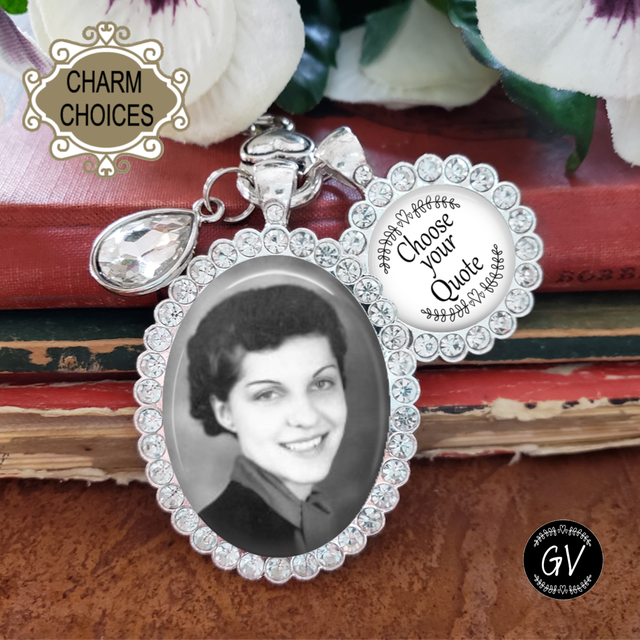 Bouquet Charm with photos for Bridal Bouquet 3 charms tiered with doub –  Girl Power Jewelry